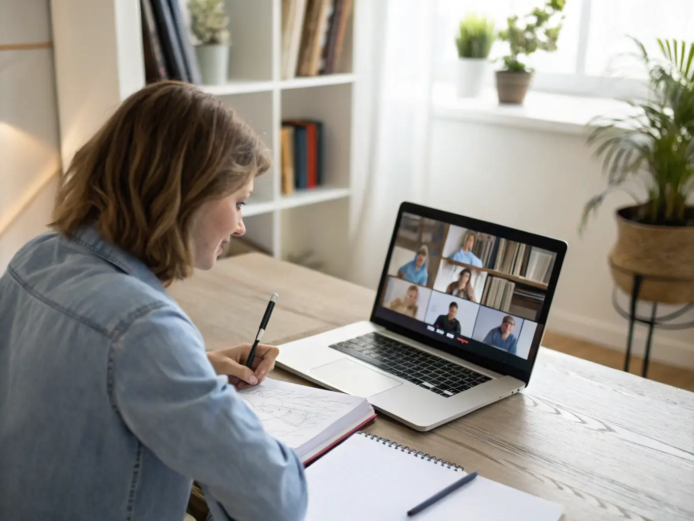 A person is attending a webinar, the webinar is about guiding principles for Projectors in Human Design.